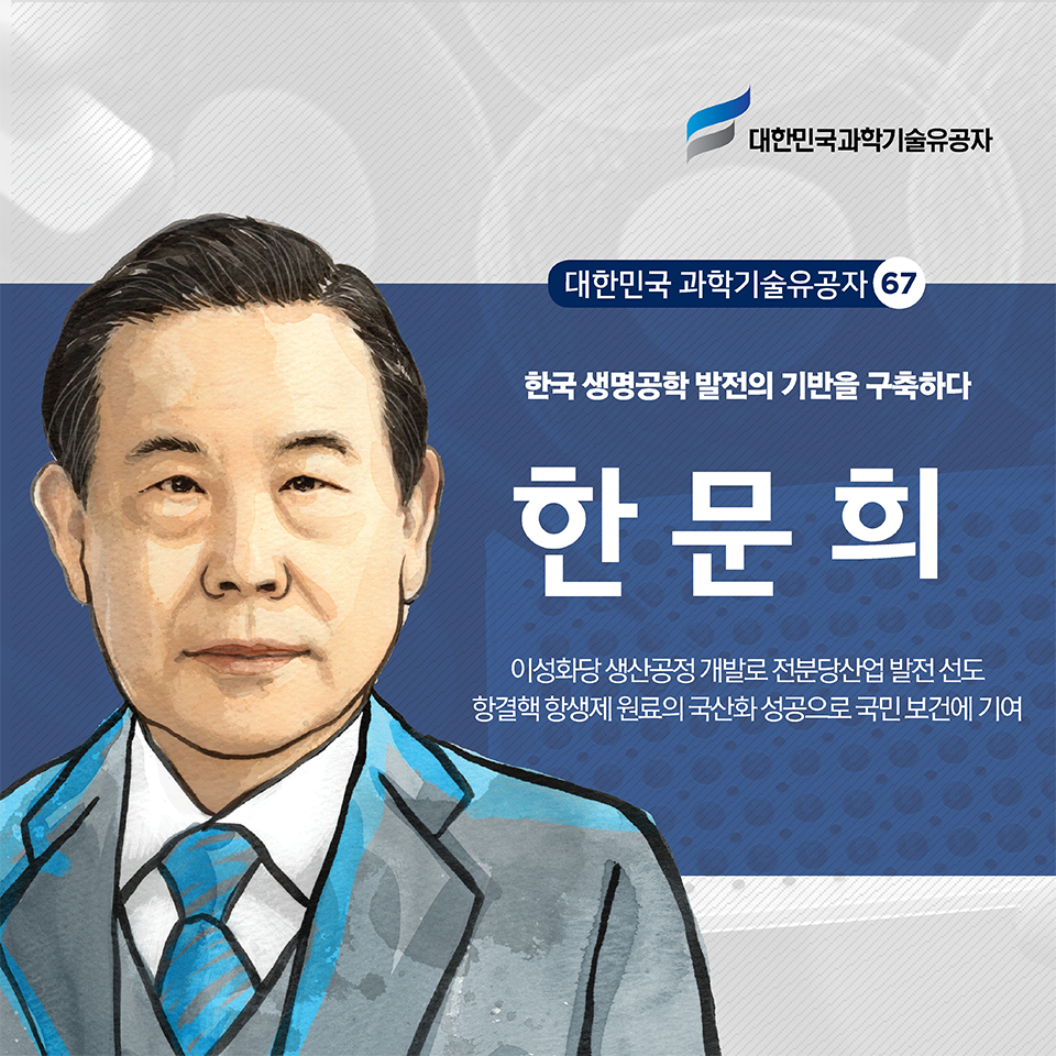 한국 생명공학 발전의 기반을 구축하다 [한문희] 이성화당 생산공정 개발로 전분당산업 발전 선도
항결핵 항생제 원료의 국산화 성공으로 국민 보건에 기여